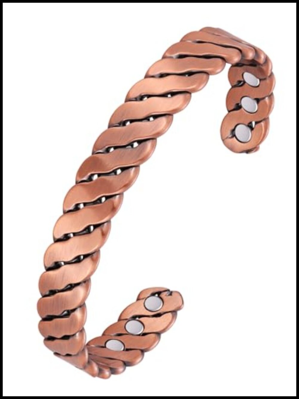 Pure Copper Magnetic Therapy Bracelet – Adjustable Cuff Bangle Pain Relief